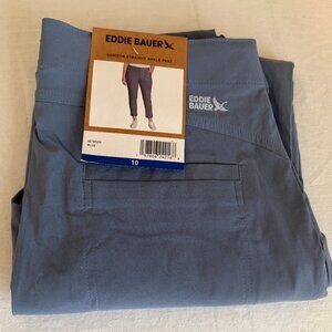 Eddie Bauer Women's Horizon Straight Ankle Pant Size 10 Blue Outdoor Casual NEW